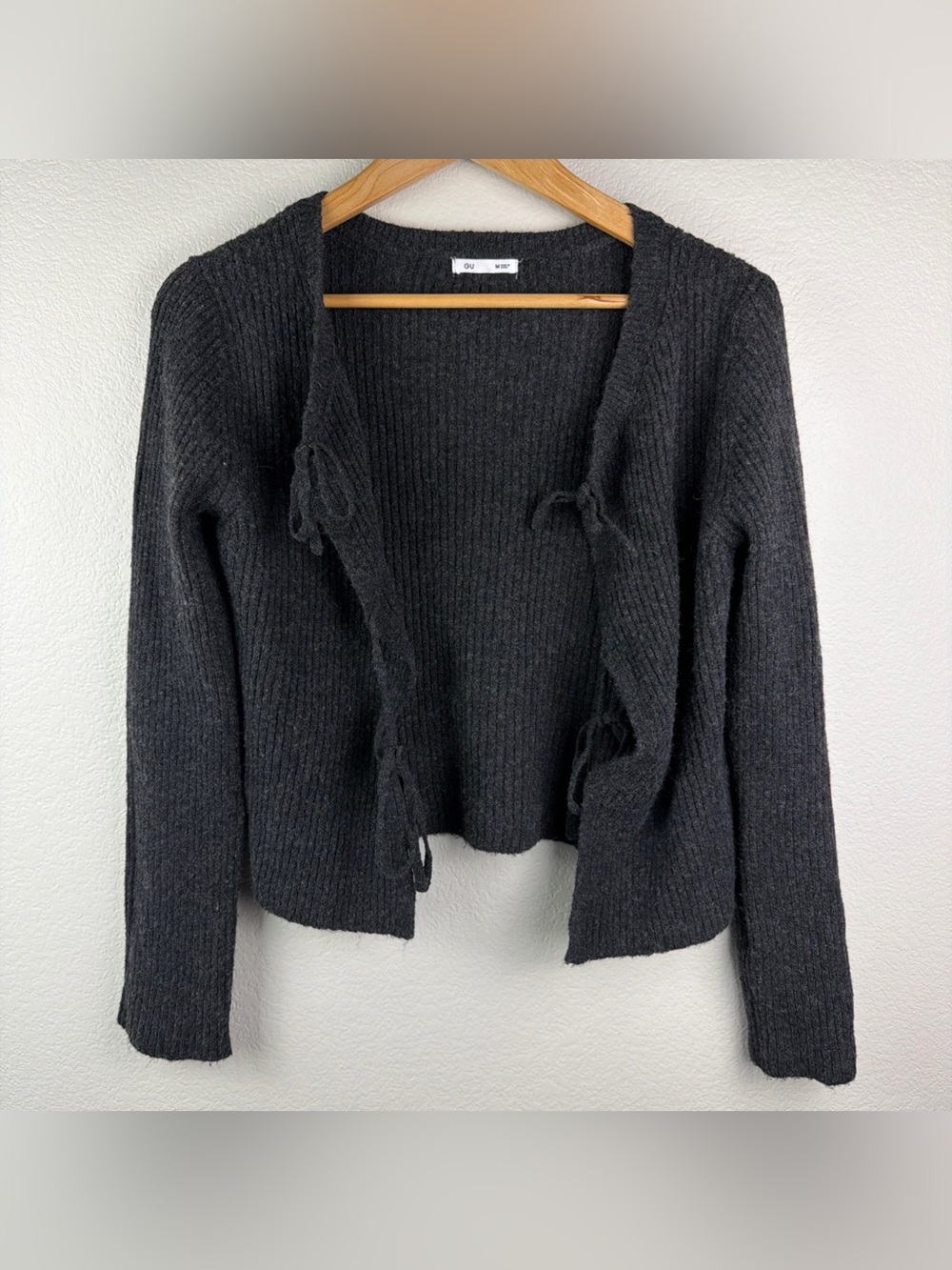 GU Cardigan Open Front Tie Black Women’s Medium